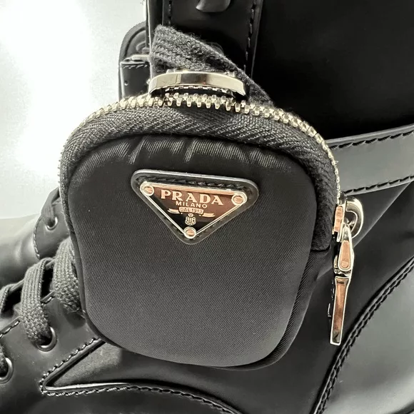 Prada Boots Prada Monolith Lug-Sole Leather Combat Boots Black Men’s UK