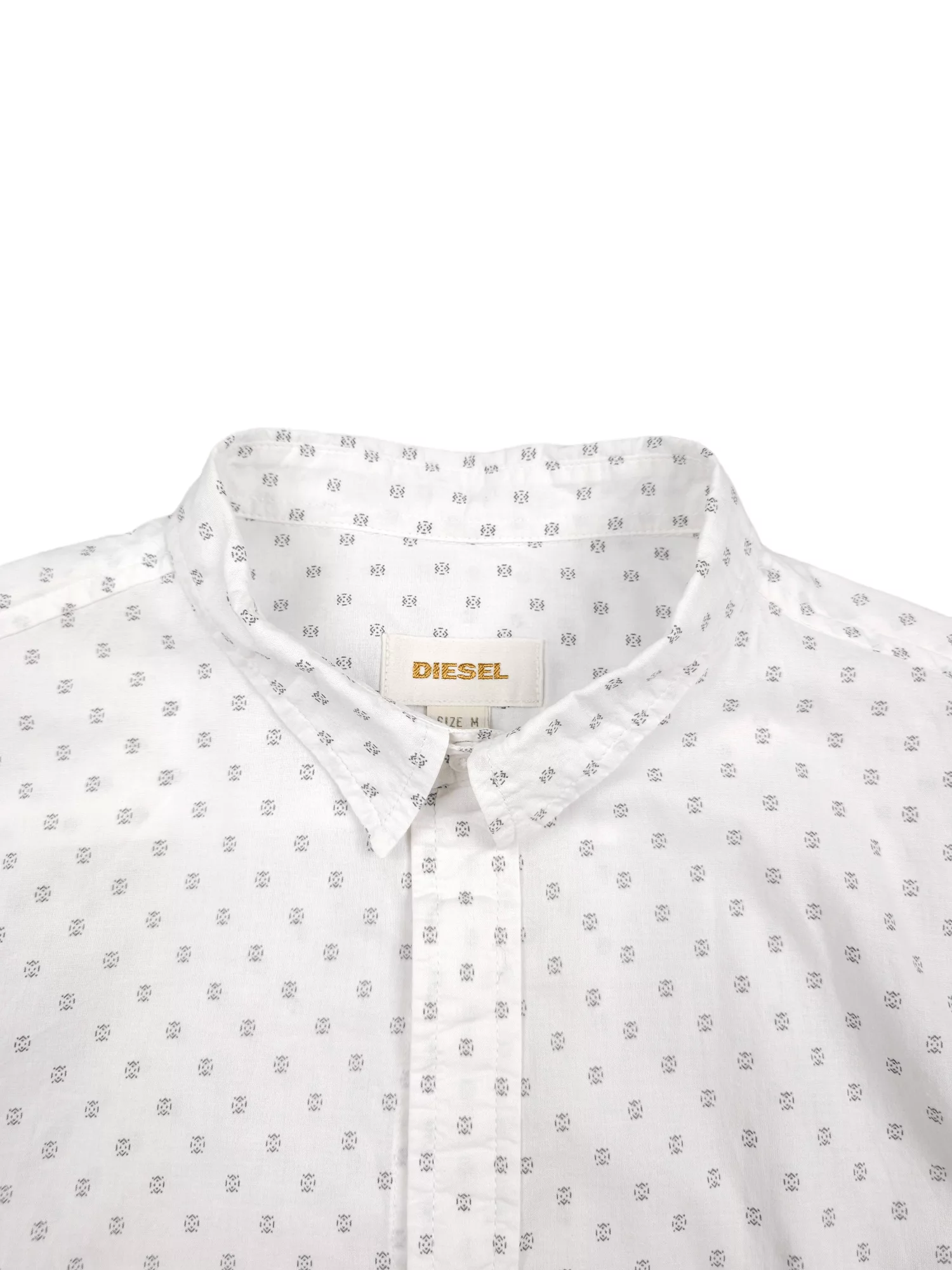 Designer Shirts Button Ups Designer × Diesel 💎 Vintage Diesel Monogram Size M Basic Logo Button Shirt White Streetwear