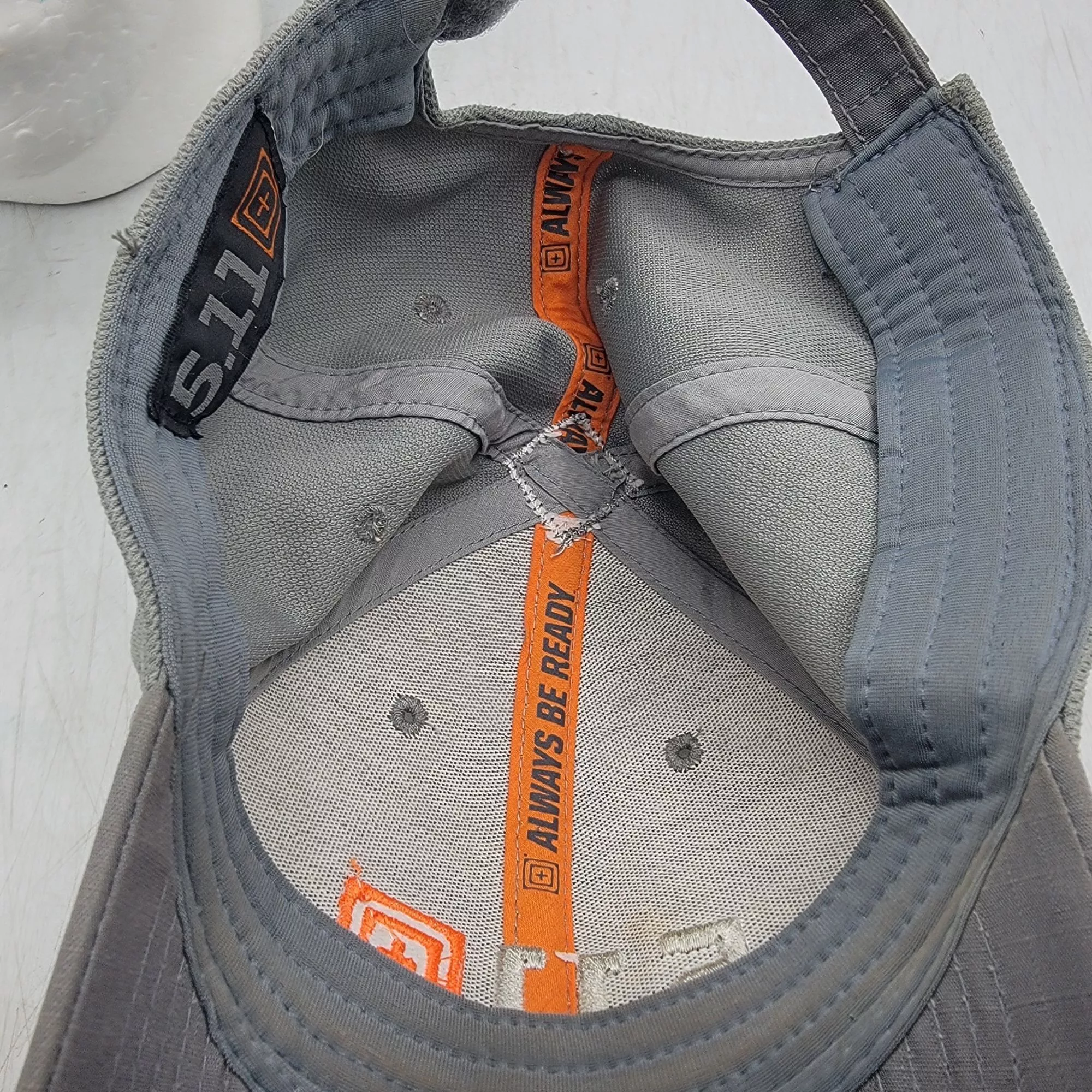 5.11 Hats 5.11 Tactical Gray Adjustable Cap With Orange Logo Embroider