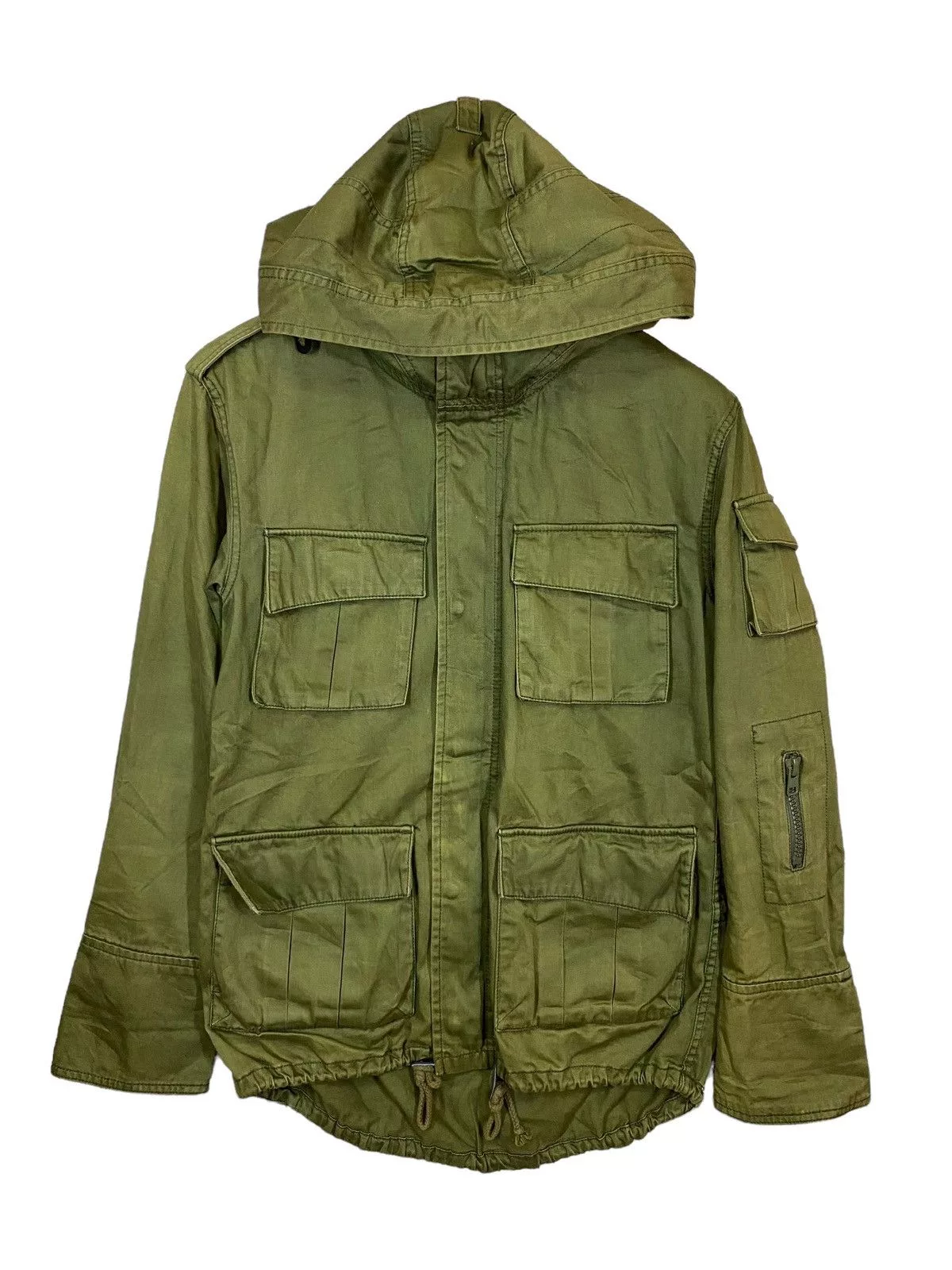 Seditionaries Parkas Seditionaries × Sly Guild ‼️Sly parka jacket multipocket army style sun faded Green Streetwear