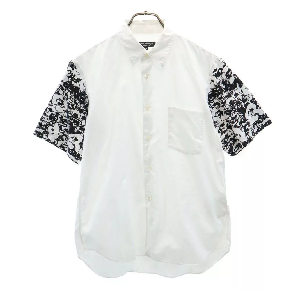 Comme des Garcons Shirts Button Ups Comme des Garcons Shirt Sleeve Switch Short Sleeve White