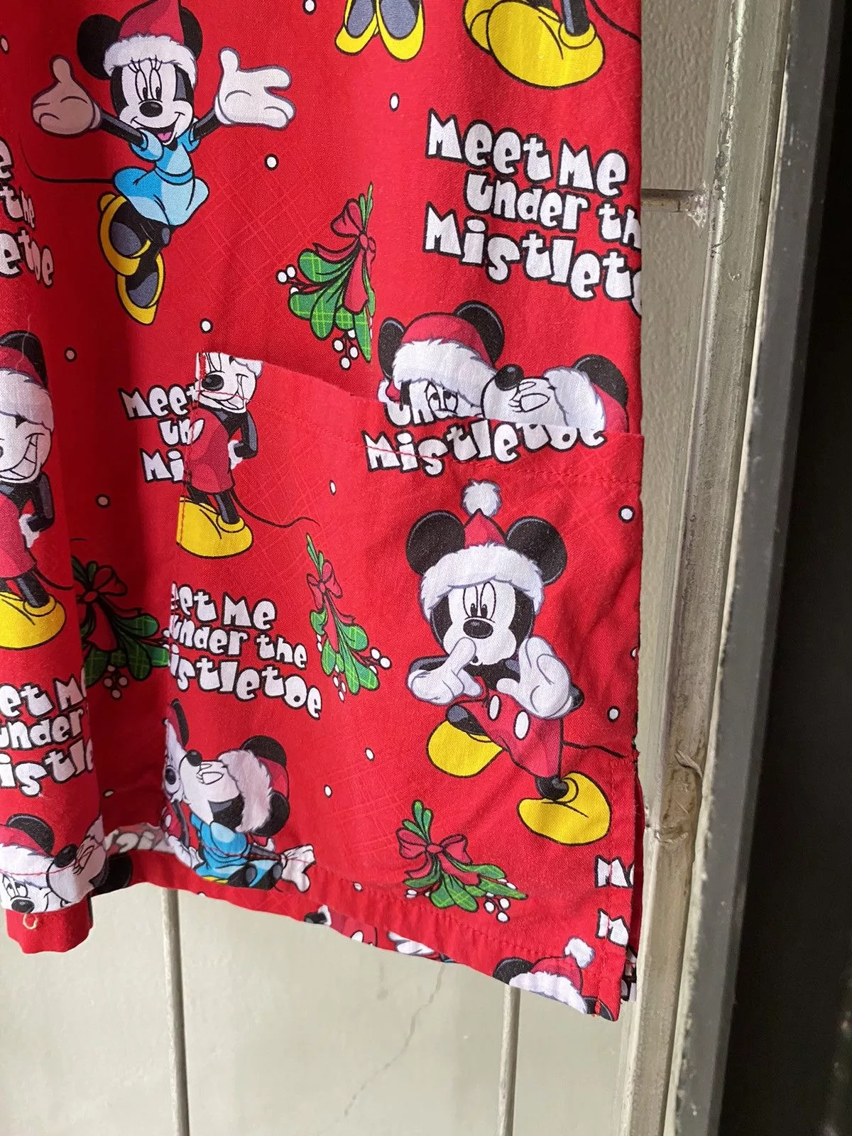 Mickey Mouse Blouses Mickey Mouse vintage v neck blouse Red