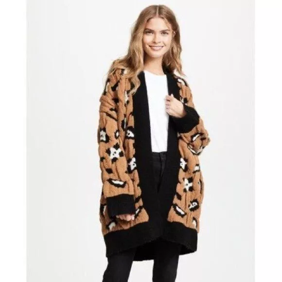 Zadig & Voltaire Sweaters ZADIG & VOLTAIRE Tanya Long Cardigan In Chamois Open Front L Multi