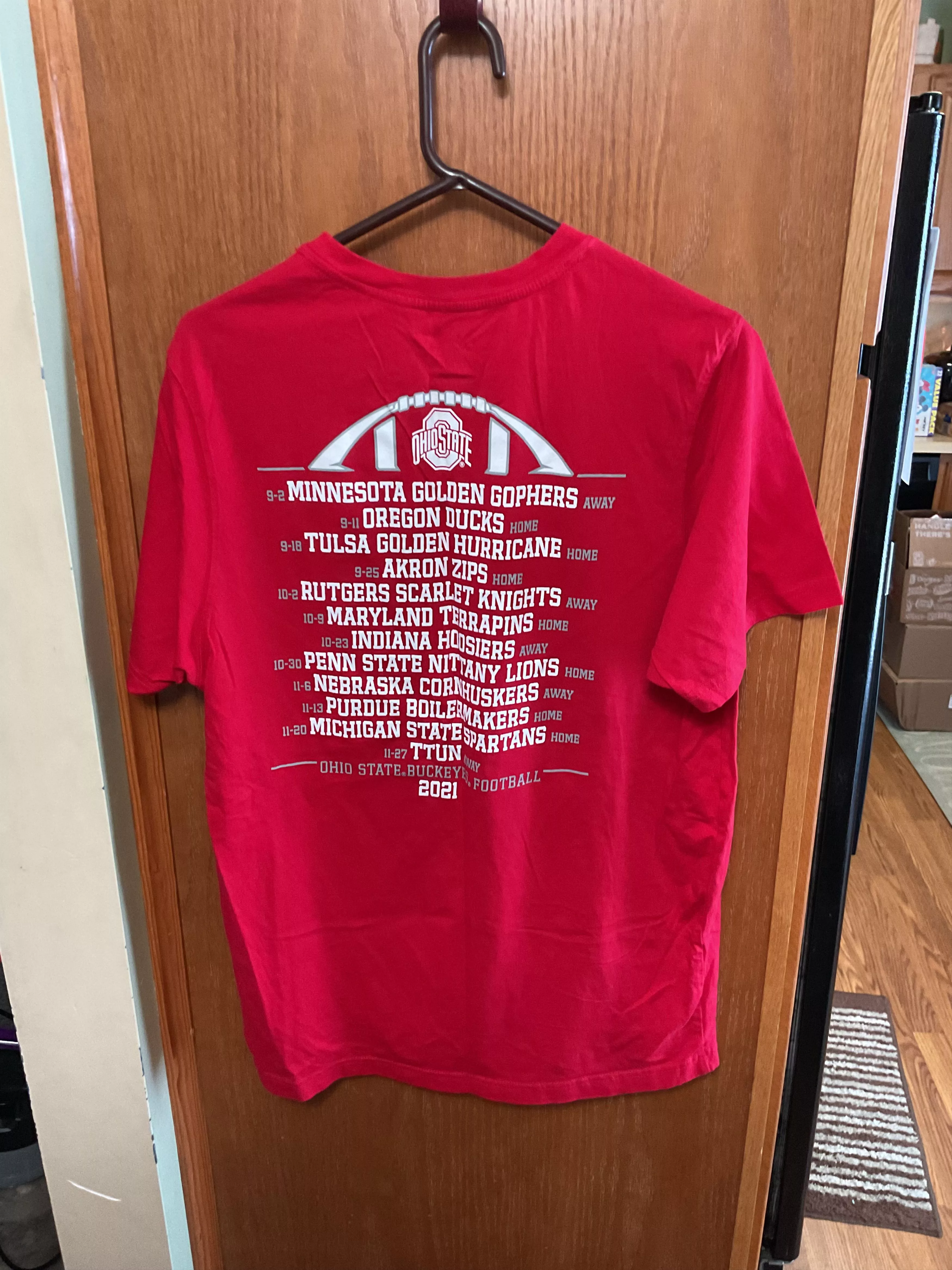 NCAA Short Sleeve T Shirts NCAA 2021 Ohio State Tshirt Red