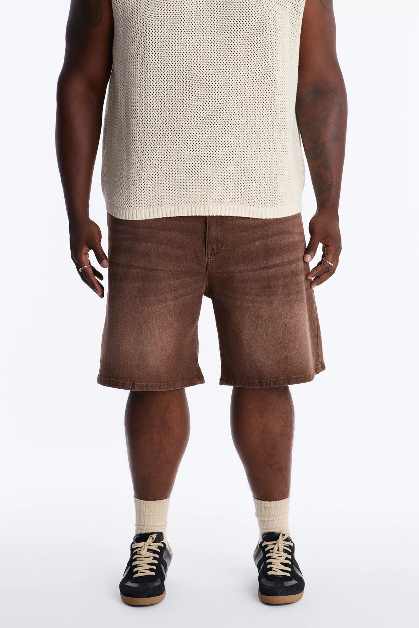 Essential Hue Relaxed Denim Short - Brown