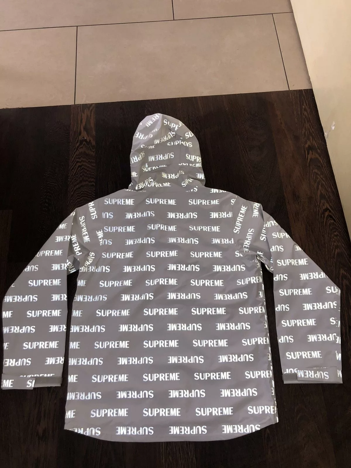 Supreme Raincoats Supreme 3M Reflective Repeat Rain Jacket White