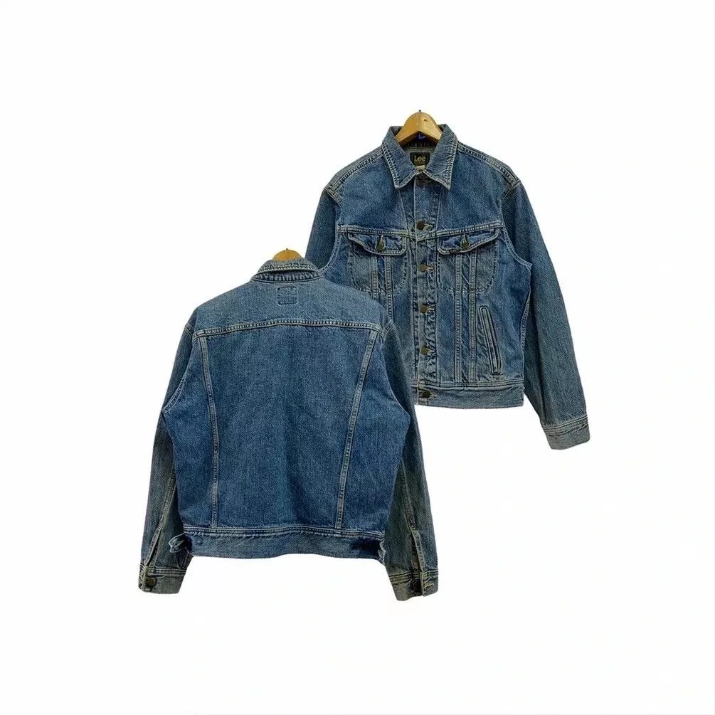 Japanese Brand Denim Jackets Japanese Brand LEE RIDER DISTRESSED DENIM FADDED VINTAGE JACKET Blue