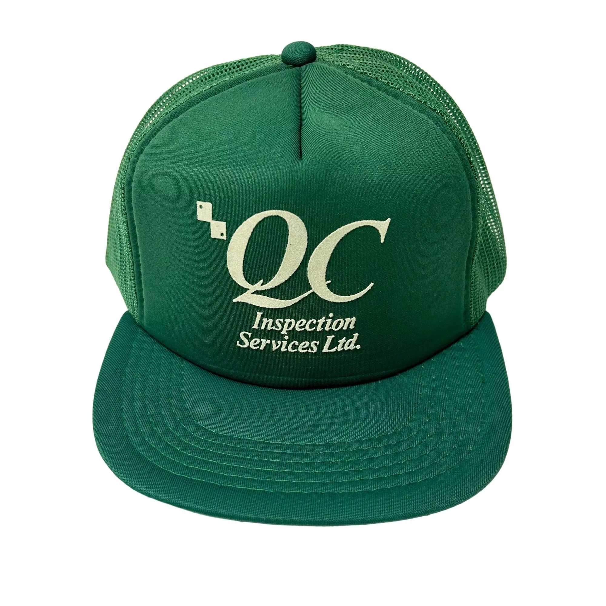 Other Hats Other NOS New Vtg 80’s Yupoong Green Mesh TRUCKER Hat QC Inspectio