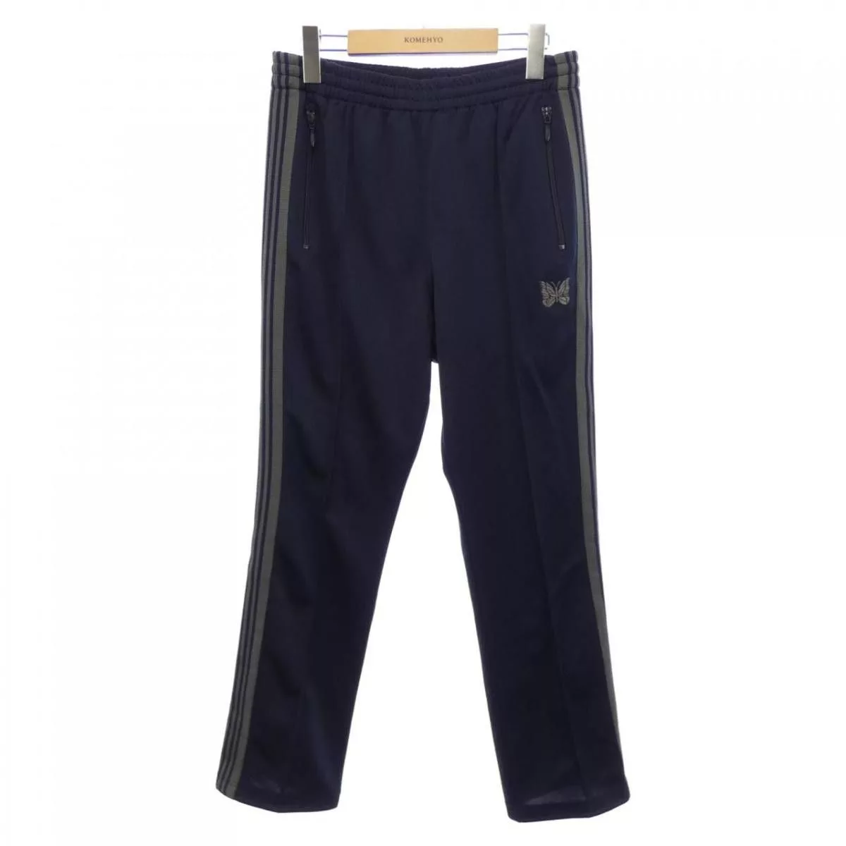 Needles Sweatpants Joggers Needles Sweat Pants Logo Side Tape Polyester Navy Blue