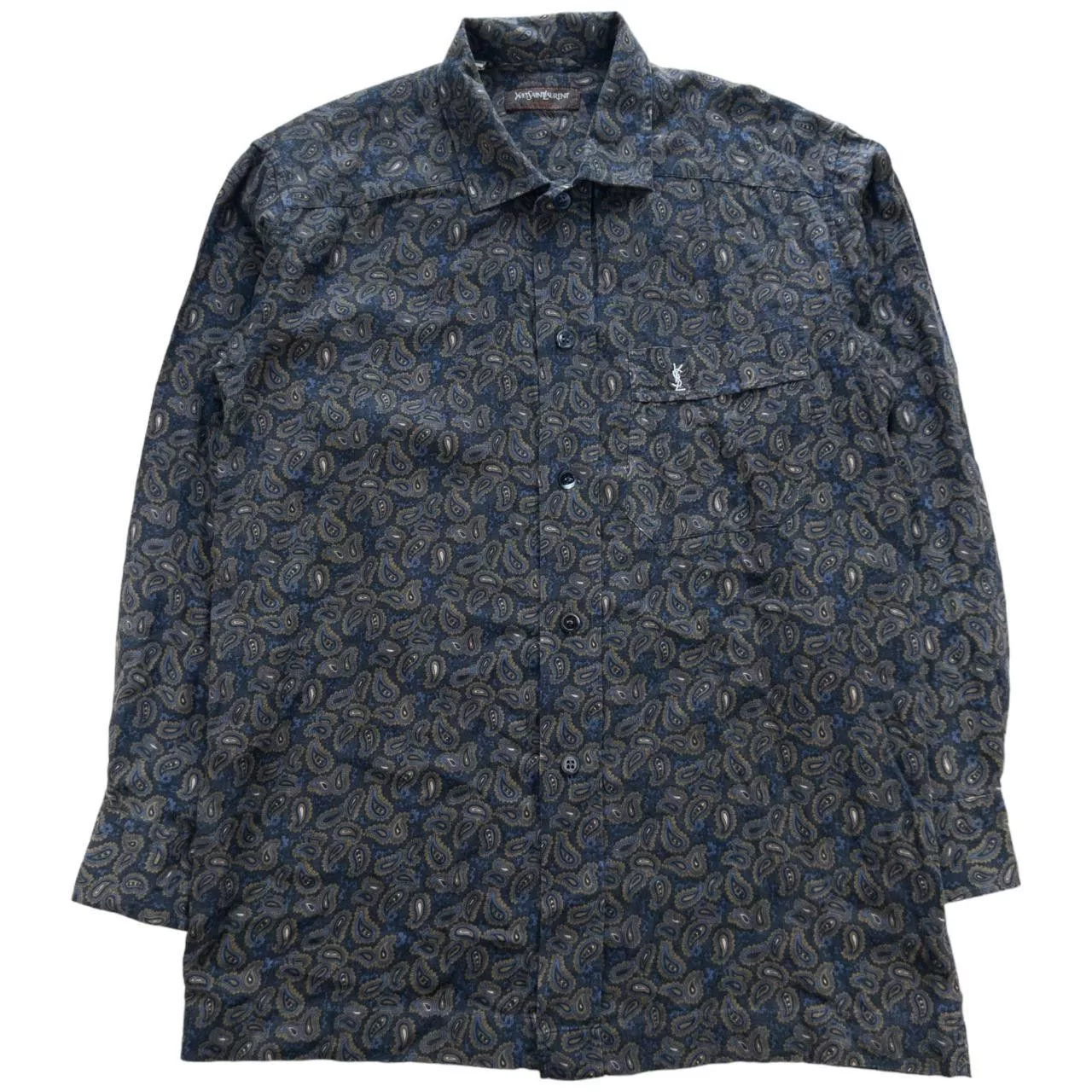 Yves Saint Laurent Shirts Button Ups Vintage YSL Yves Saint Laurent Paisley Shirt Size M Blue