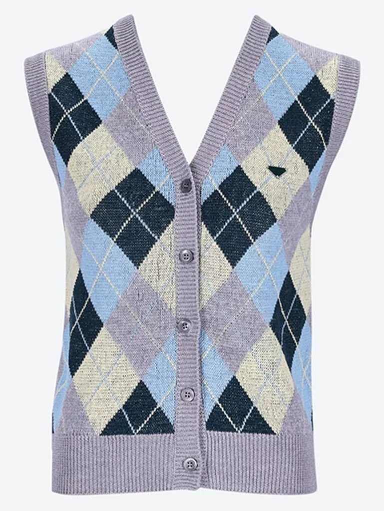 Prada Crop Tops Prada Superfine wool argyle vest Gray