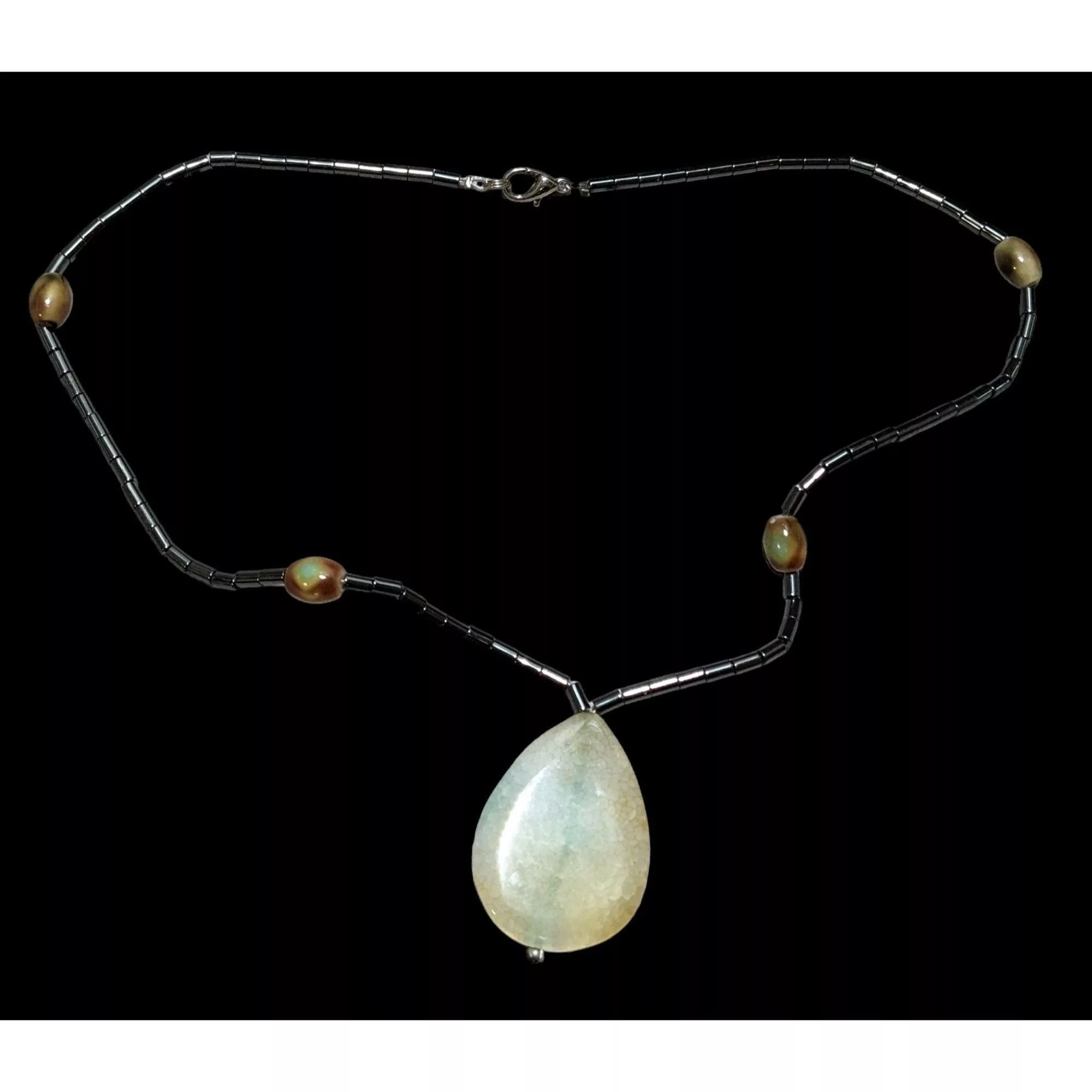 Other Necklaces Other Hematite Agate Teardrop Necklace Multi