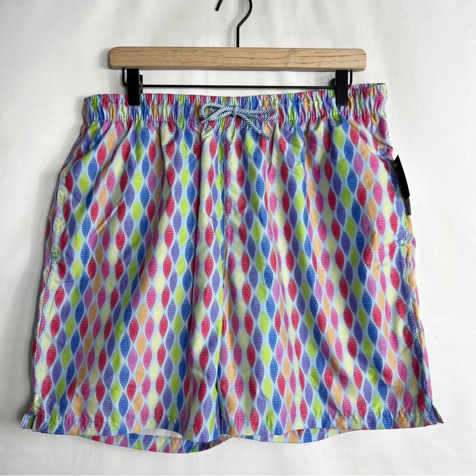 Tailorbyrd Swimwear TAILORBYRD Patterned Swim Shorts NWT in Large Blue