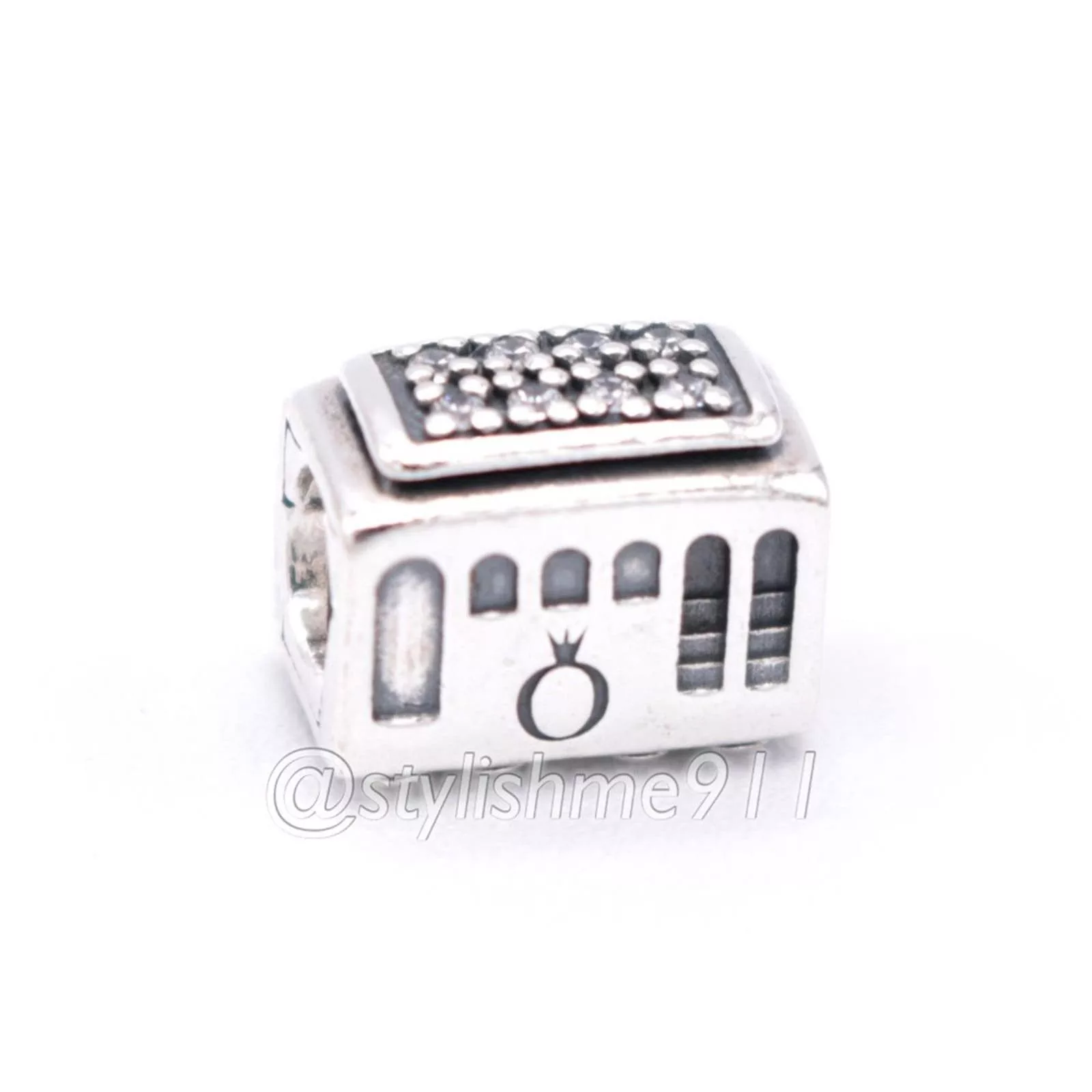pandora Bracelets Authentic Pandora Cable Car Charm - 791219CZ Silver