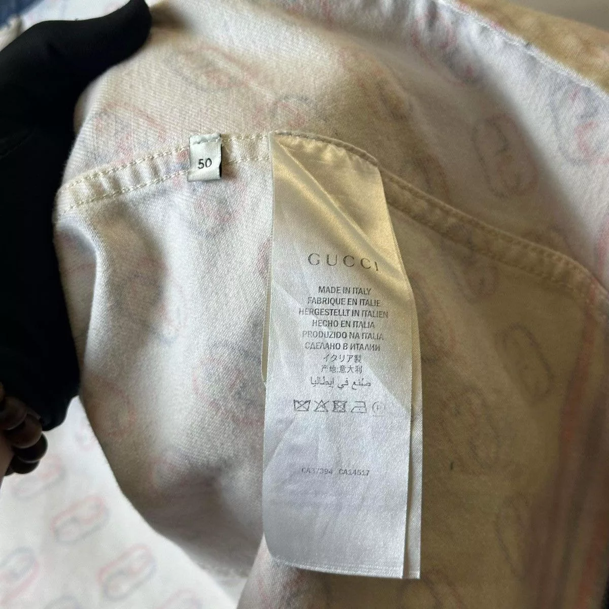 Gucci Denim Jackets GUCCI MONOGRAM “GC” JEANS JACKET White Luxury