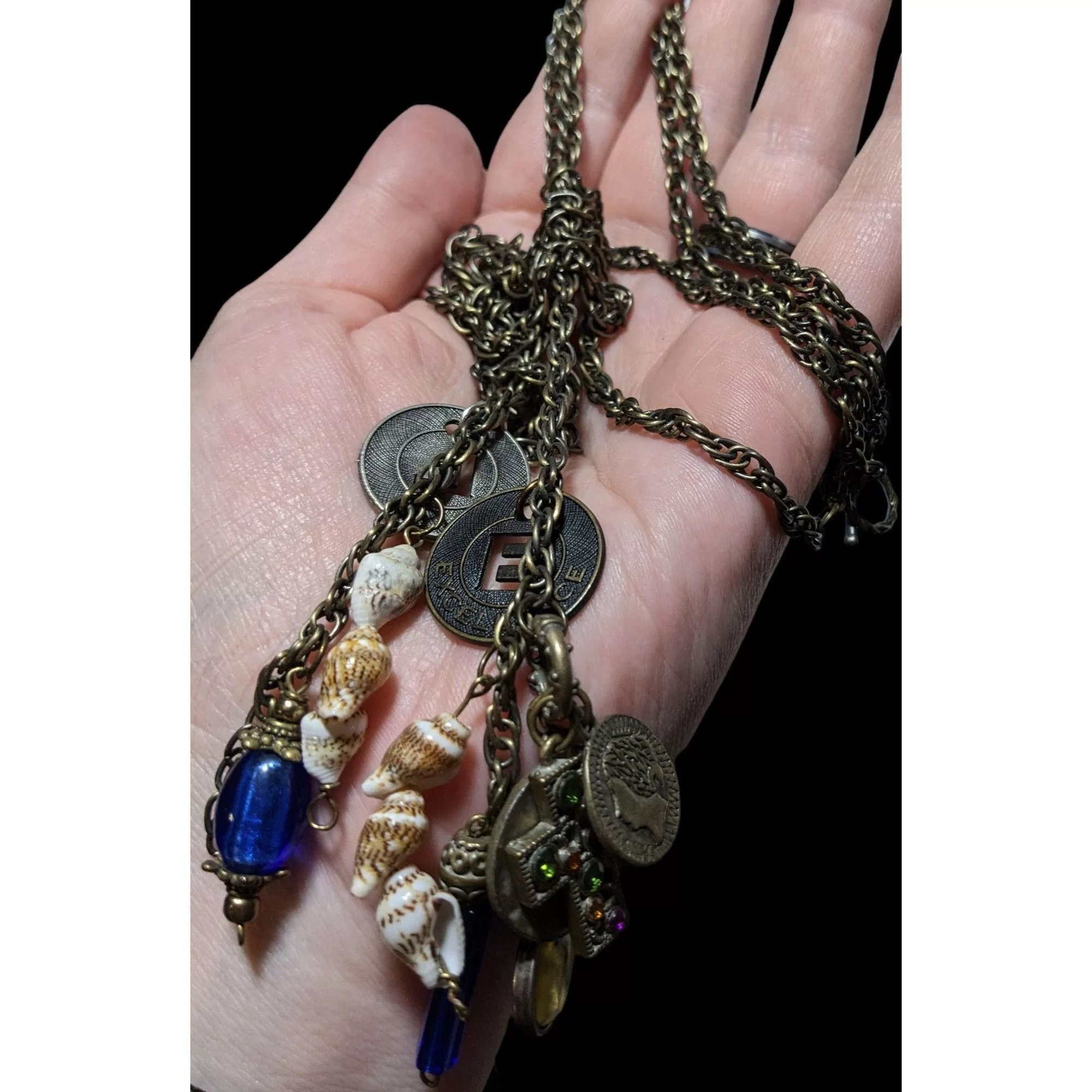 Other Necklaces Other Chain Tassel Charm Necklace Gold