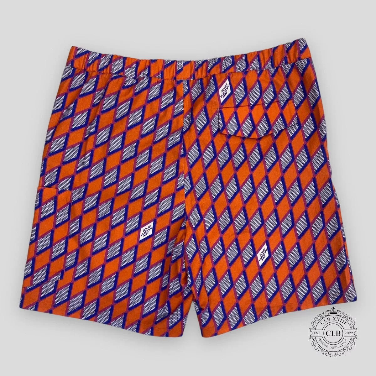 Louis Vuitton Shorts LOUIS VUITTON DIAMOND DAMIER DRAWSTRING SHORTS Orange