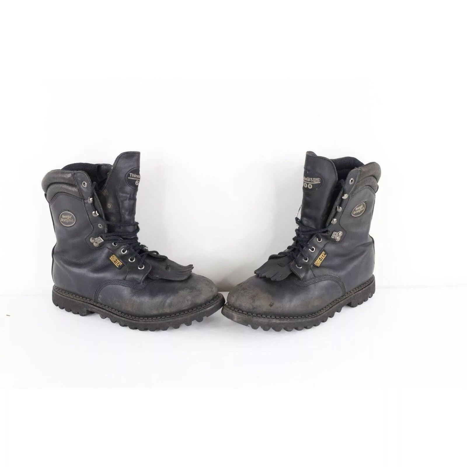 Vintage Boots Vintage Georgia Distressed Insulated Leather Goretex Boots Black Streetwear