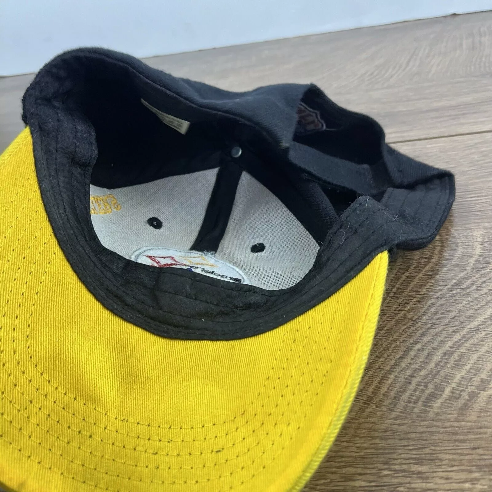 Other Hats Other Pittsburgh Steelers Hat Yellow Bill Black Hat Adjustable Bla
