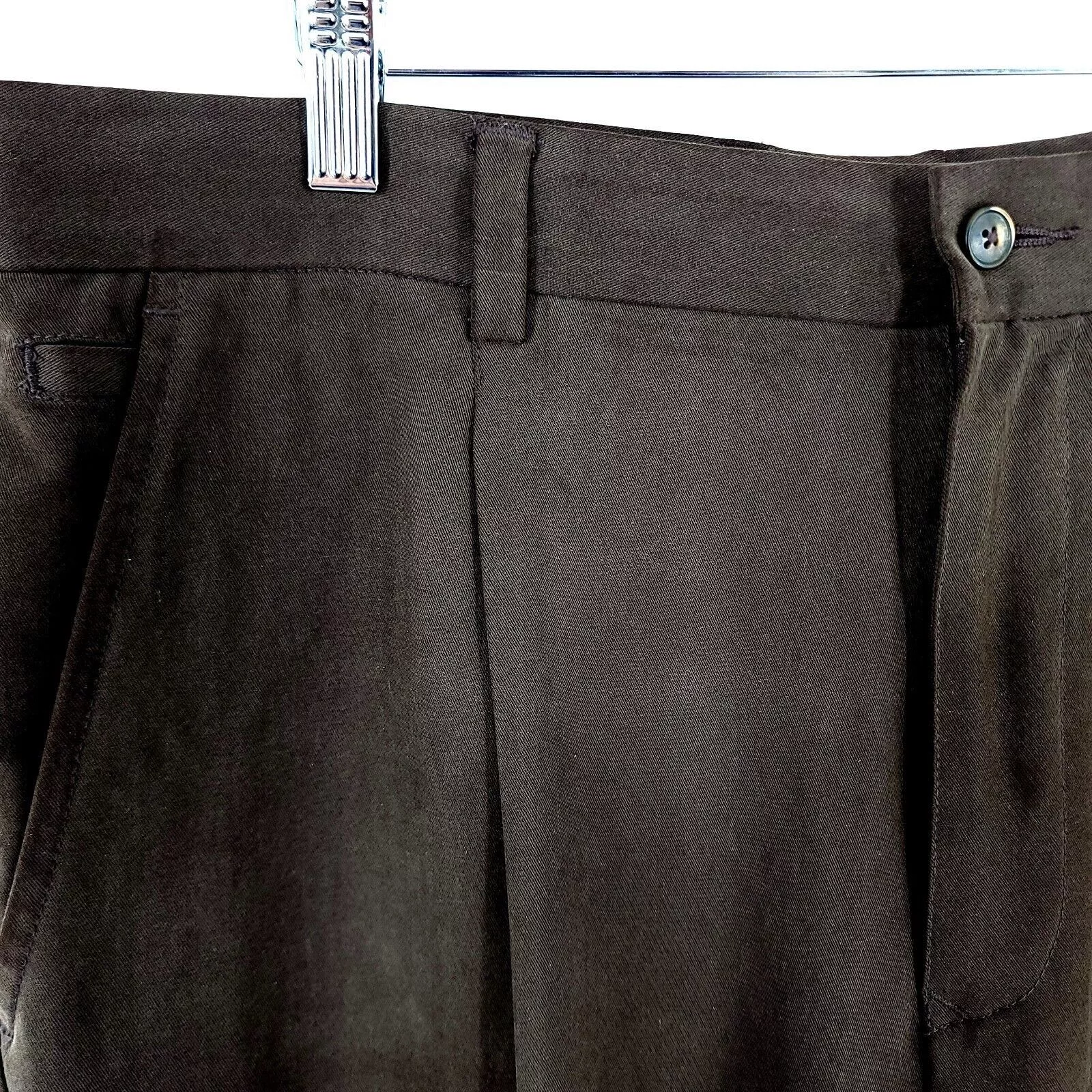 Tommy Bahama Casual Pants DAMAGED Tommy Bahama 100% Silk Brown Pleated Dress Pants 35/