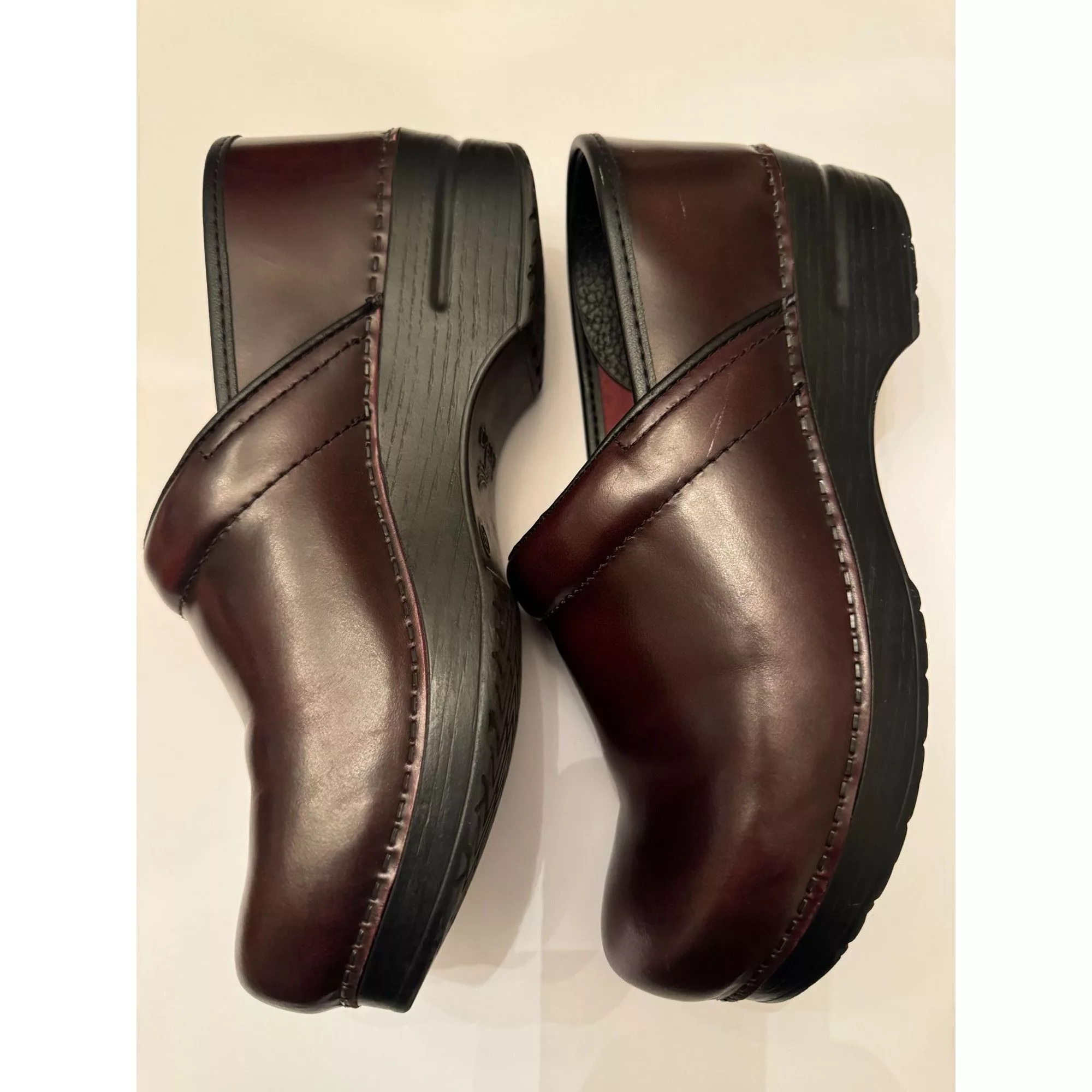 Dansko Mules Dansko Professional Burgundy Leather Clogs Size 41 Worn twi Red
