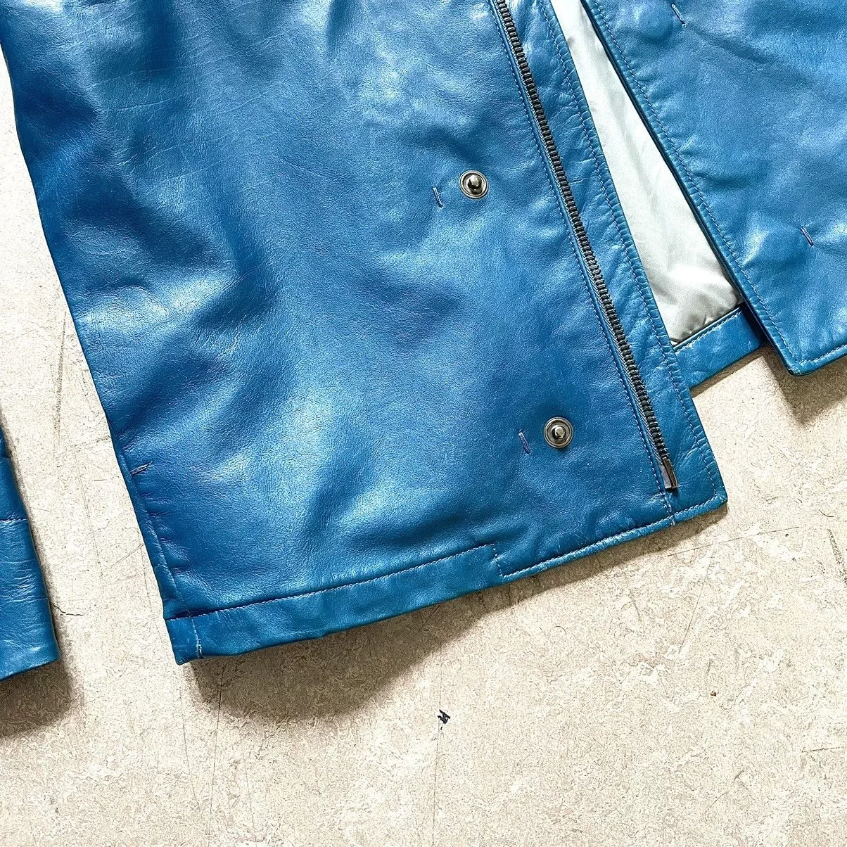 Jil Sander Leather Jackets Jil Sander Teal Leather Jacket Blue