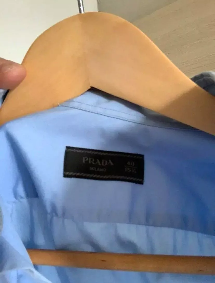 Prada Shirts Button Ups Prada big logo shirts Blue