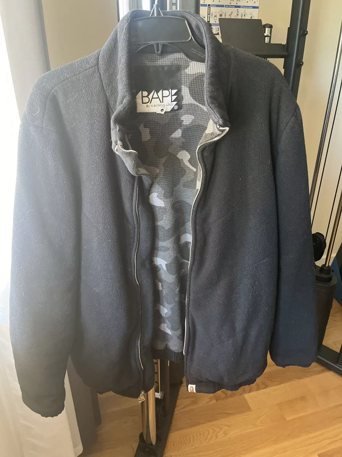 Bape Light Jackets Bape fleece camo Black
