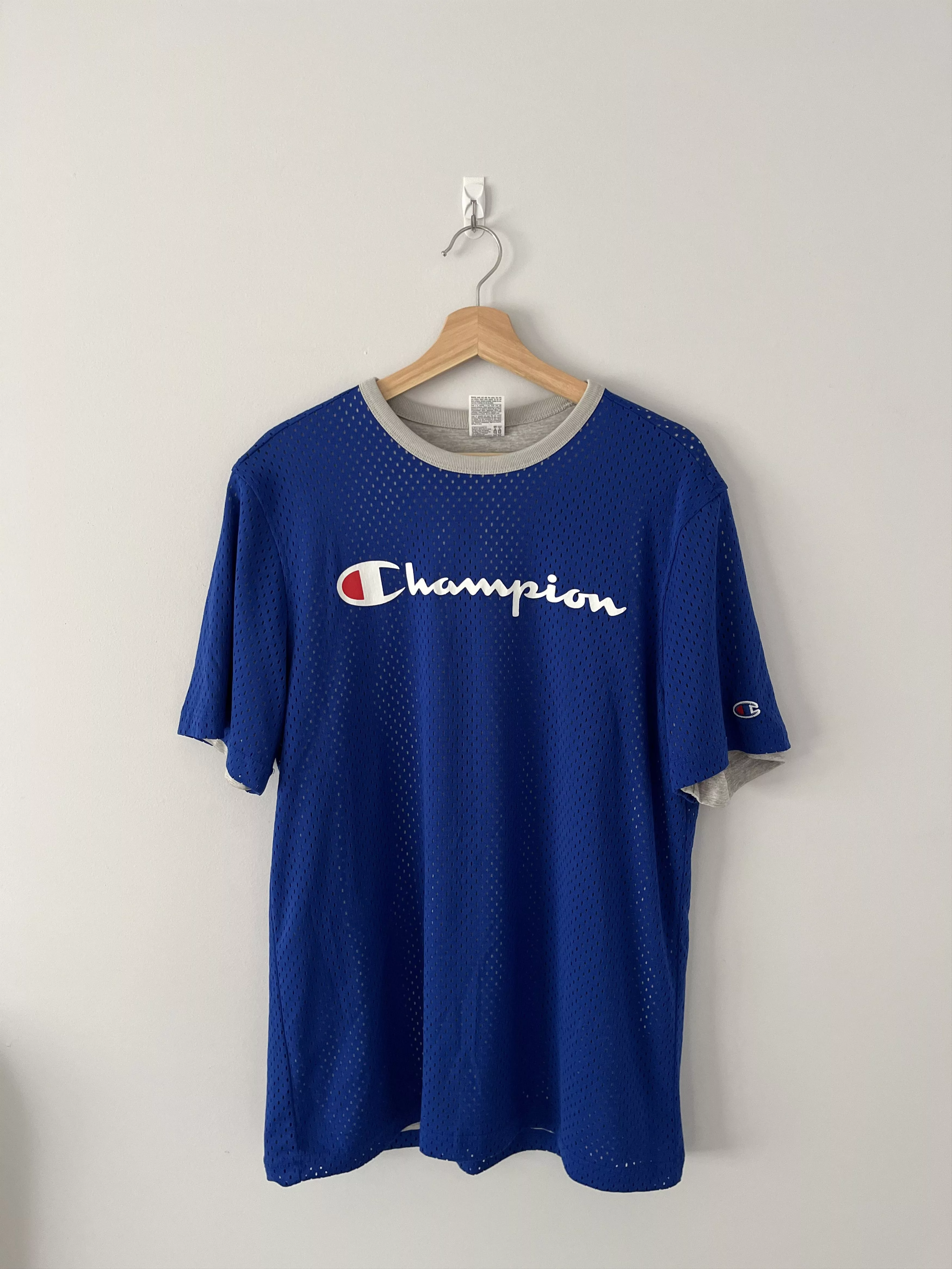 Champion Short Sleeve T Shirts Champion Lined Mesh Jersey Blue