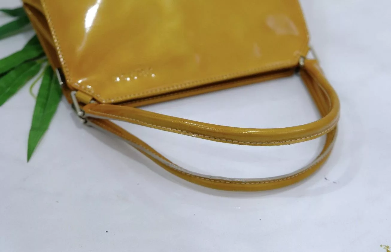 Prada Handle Bags Authentic Prada handbag yellow pattern leather