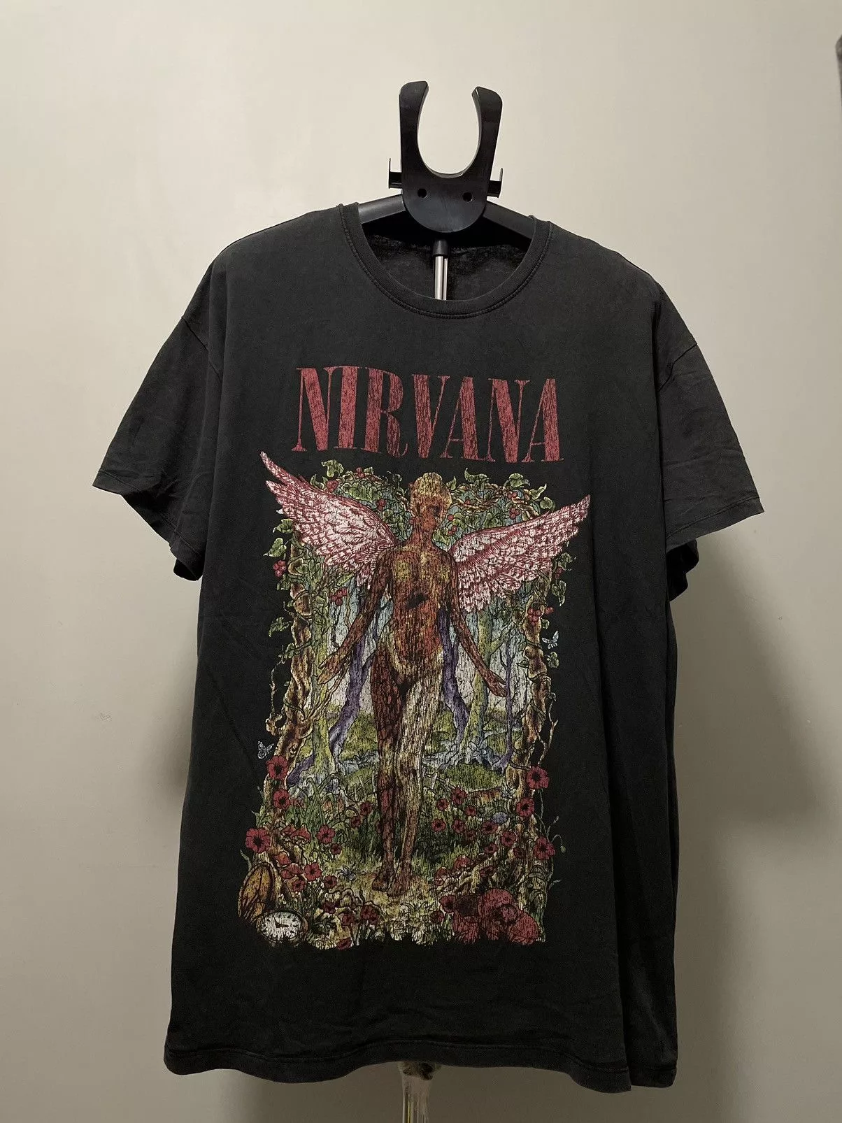 Nirvana Short Sleeve T Shirts Nirvana × Vintage Nirvana vintage t shirt Black