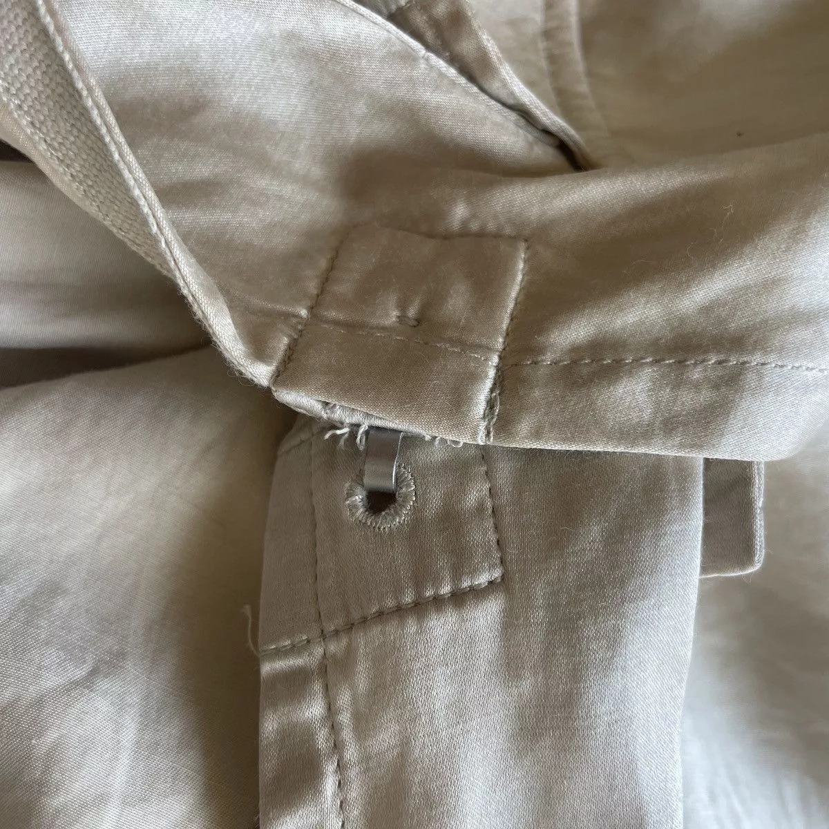 Marithe + Francois Girbaud Blouses Marithe + Francois Girbaud Marithe Girbaud tie front crop top blouse taupe silk cotton Beige