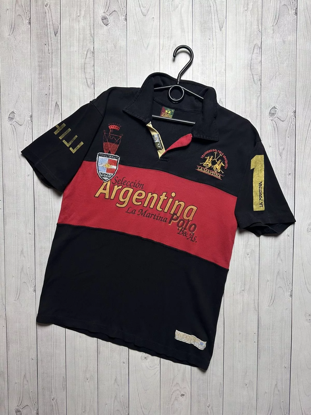 Other Polos Other Vintage Argentina L A Martina big logo size L logo rare Black Streetwear