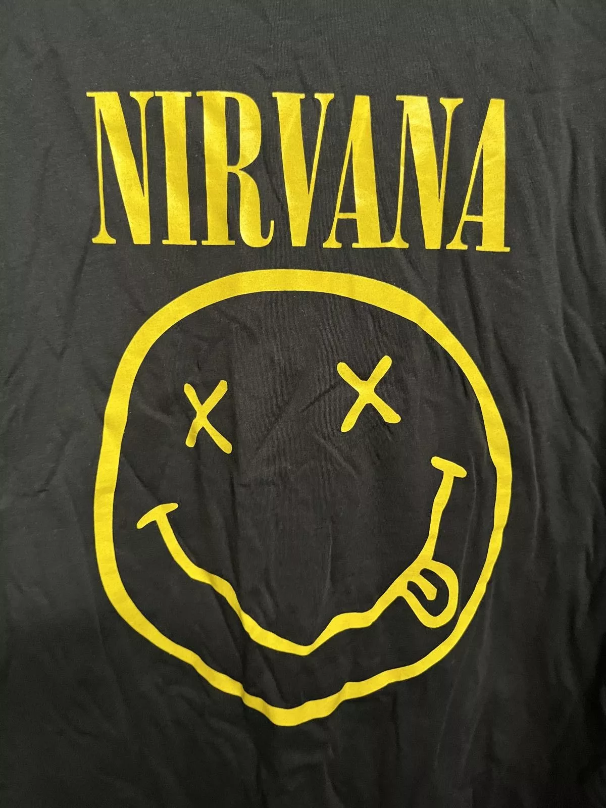 Pull & Bear Short Sleeve T Shirts Pull & Bear Pull&Bear x Nirvana Smiley Rolled Sleeves Junior Tee - M Black