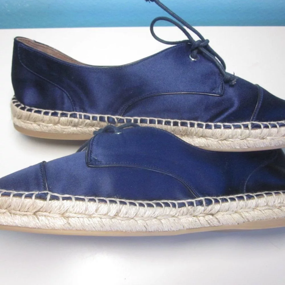 Tabitha Simmons Flats Tabitha Simmons Blue Satin Espadrilles 38 7.5