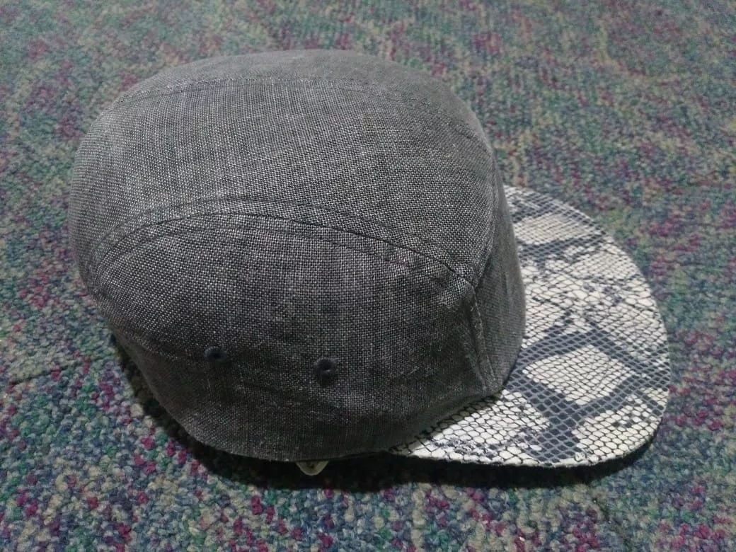 Kangol Hats 5 Panel Kangol Snake Skin Hat Cap Gray