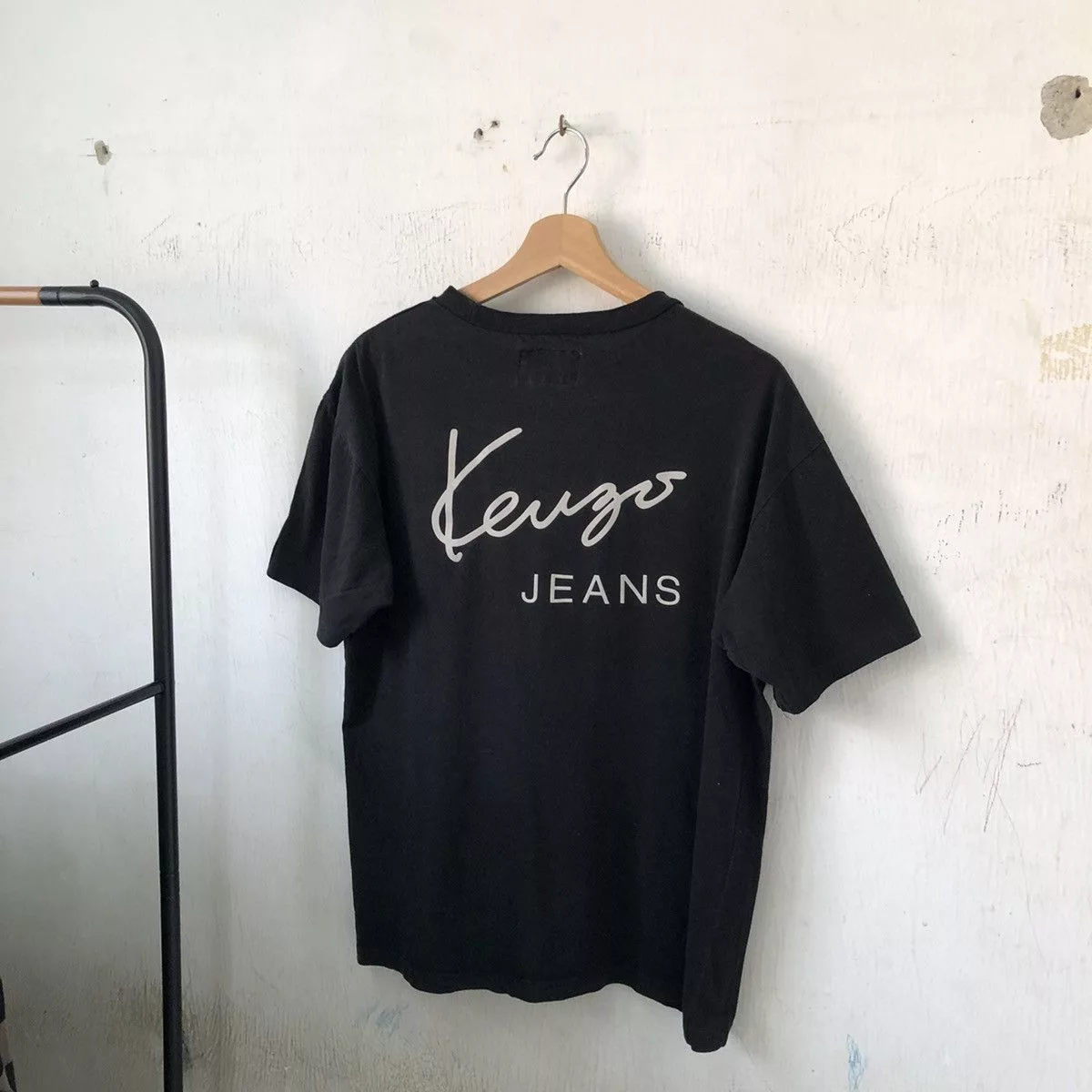 Kenzo Short Sleeve T Shirts Kenzo × Vintage *🔥 KENZO Jeans Men Tshirt Spell Out Black