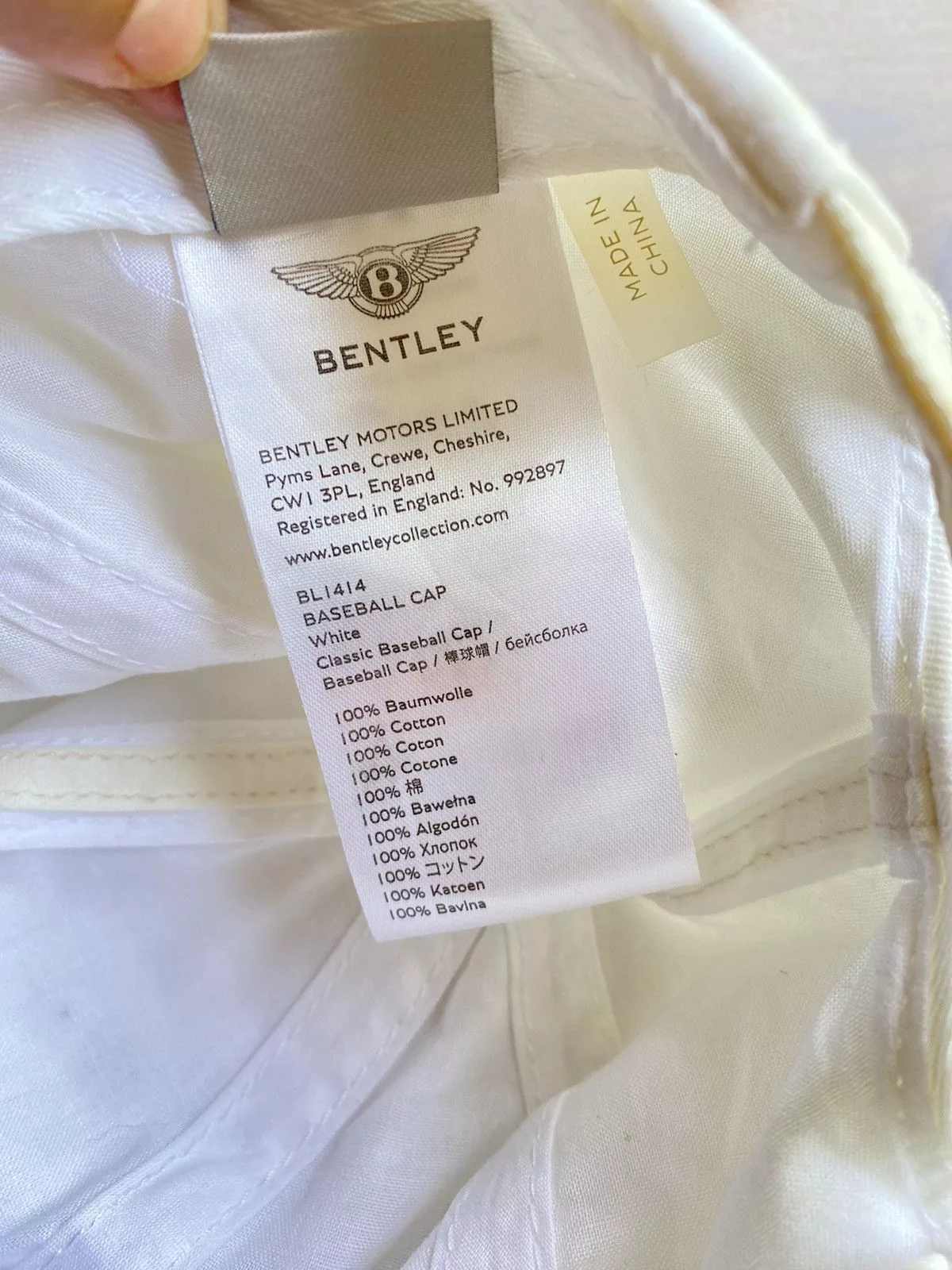 Bentley Hats Bentley white cap