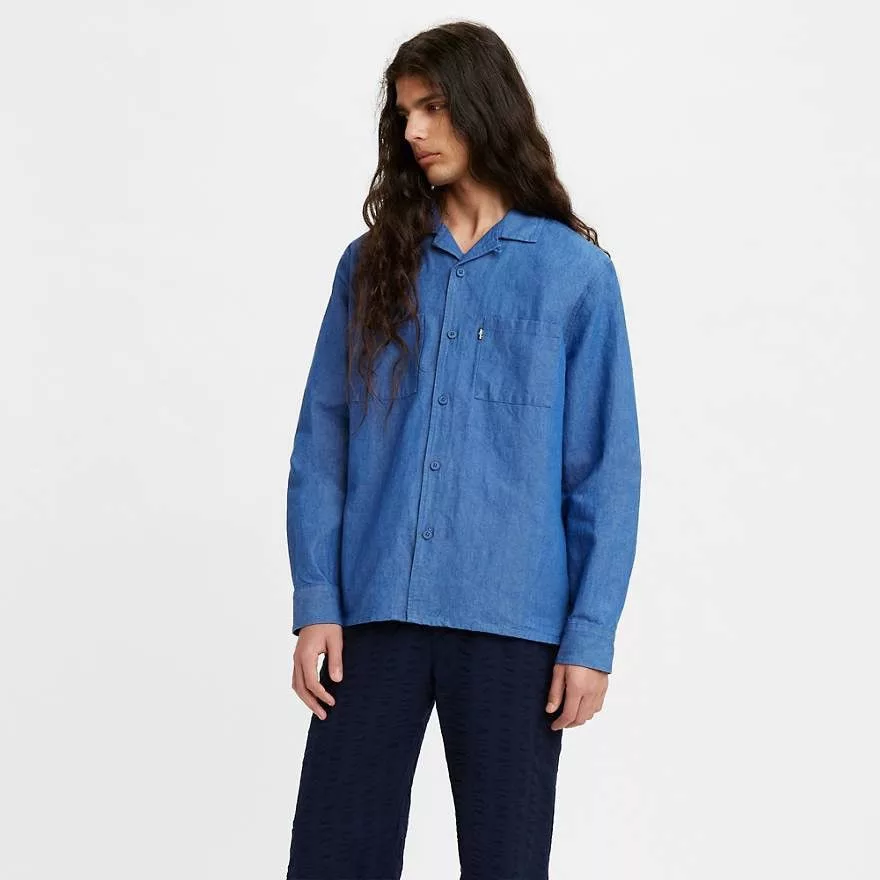 Levi's Made & Crafted Shirts Button Ups Levi's Made & Crafted TWO POCKET CAMP LONGSLEEVE SHIRT Blue