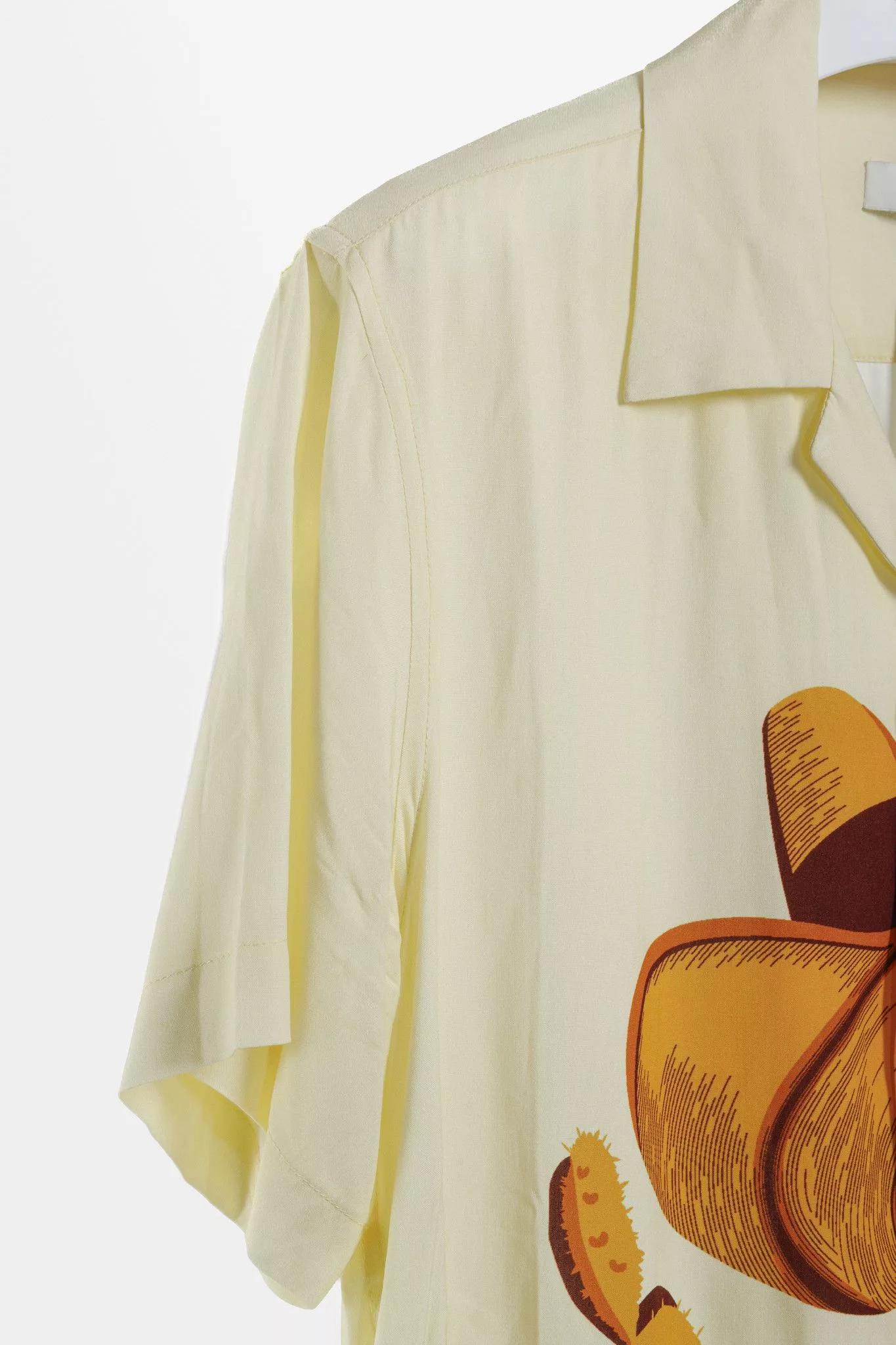 Sandro Button Ups Sandro 2022 Yellow Cactus Graphic Printed Shirt