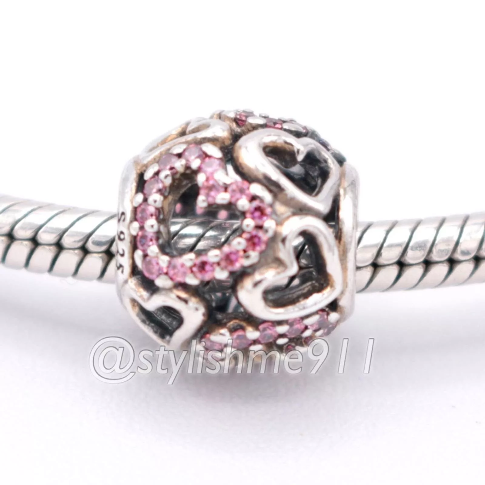 pandora Bracelets Authentic PANDORA Falling in Love Charm - 791424CZS Silver