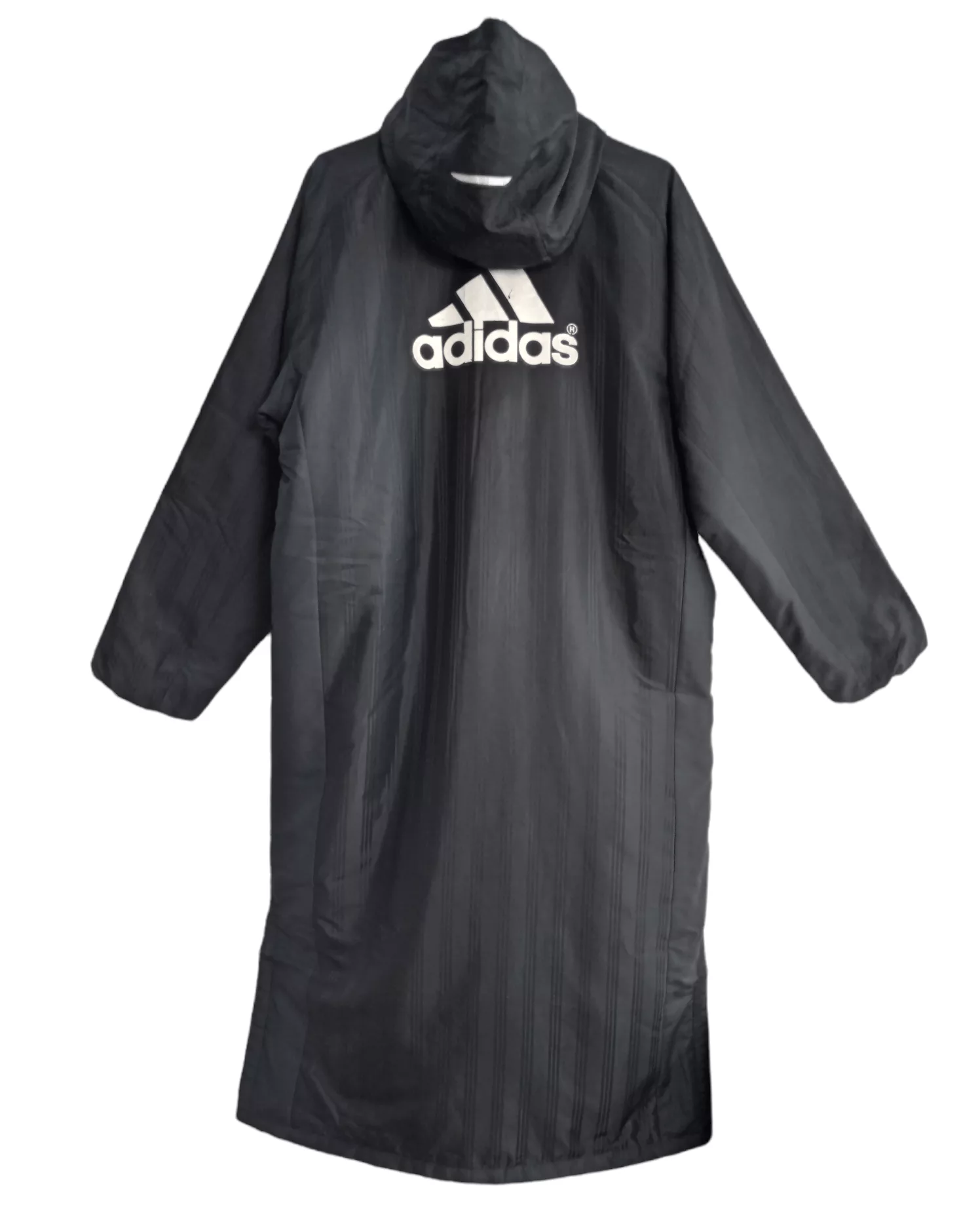 Adidas Raincoats Adidas Big Logo Long Jacket Hoodie Black Gorpcore