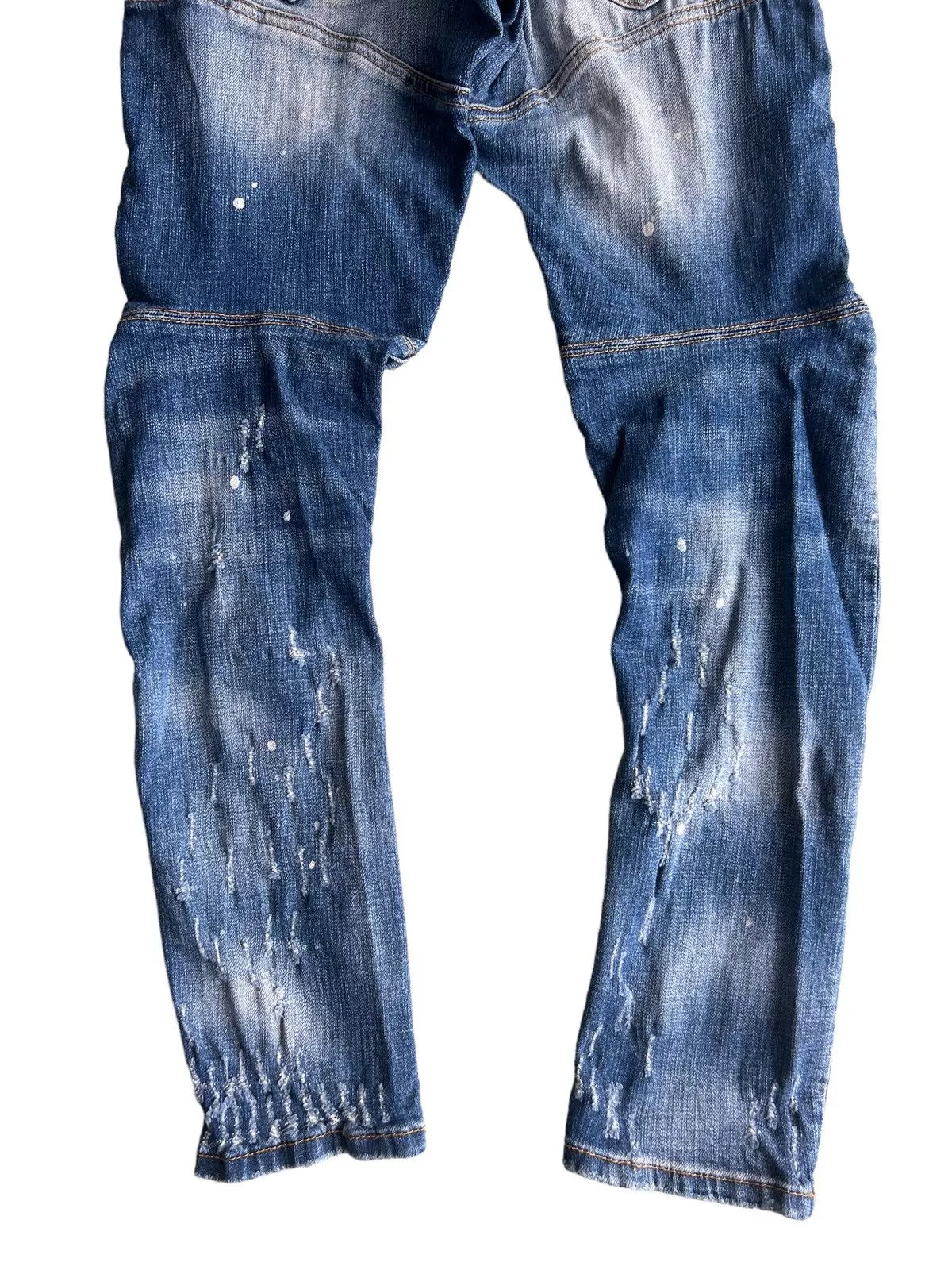 Dsquared2 Denim Dsquared2 × Purple DSQUARED2 Beautiful Patchwork Distressed Skinny Biker Jean Blue