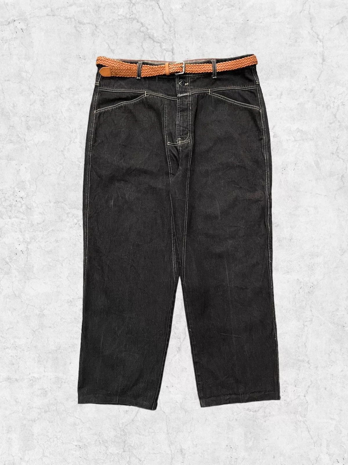 Marithe + Francois Girbaud Denim Marithe + Francois Girbaud × Vintage Y2K Marithe Francois Girbaud Baggy Denim Pants With Belt Black