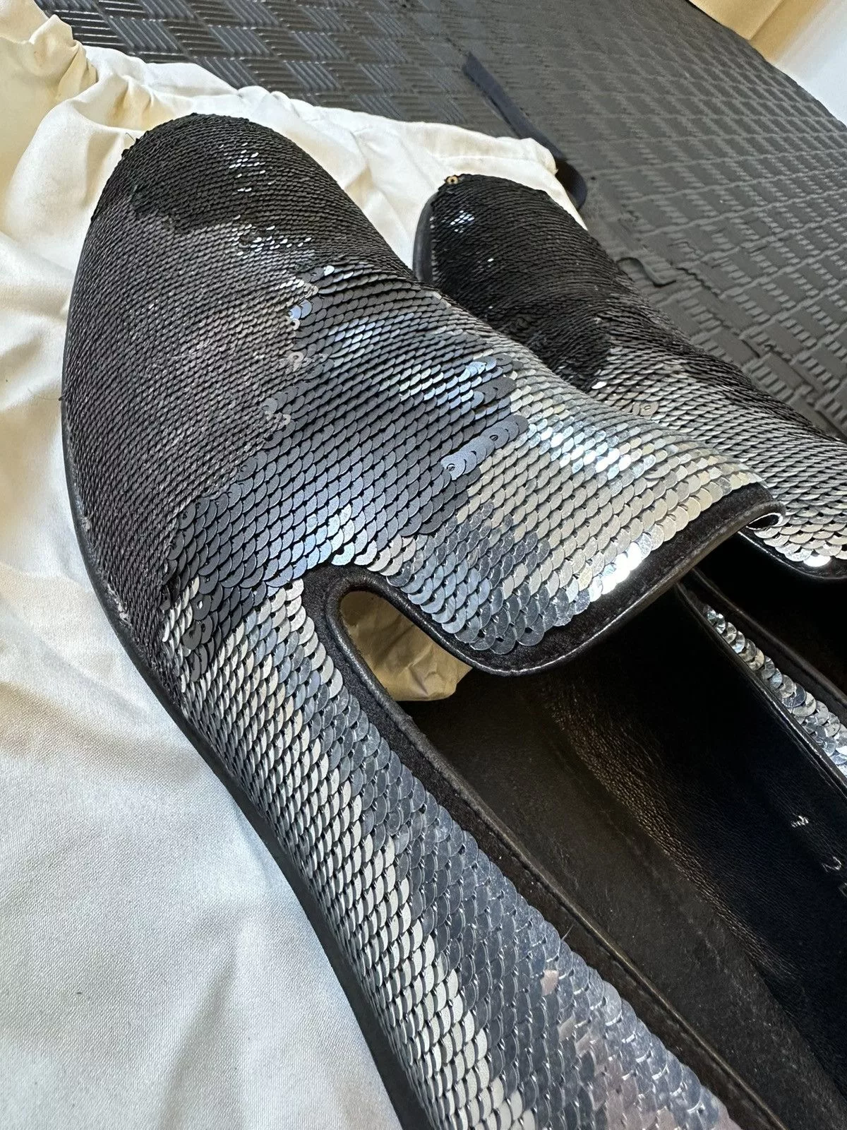 Prada Formal Shoes Sequin Prada loafers Black