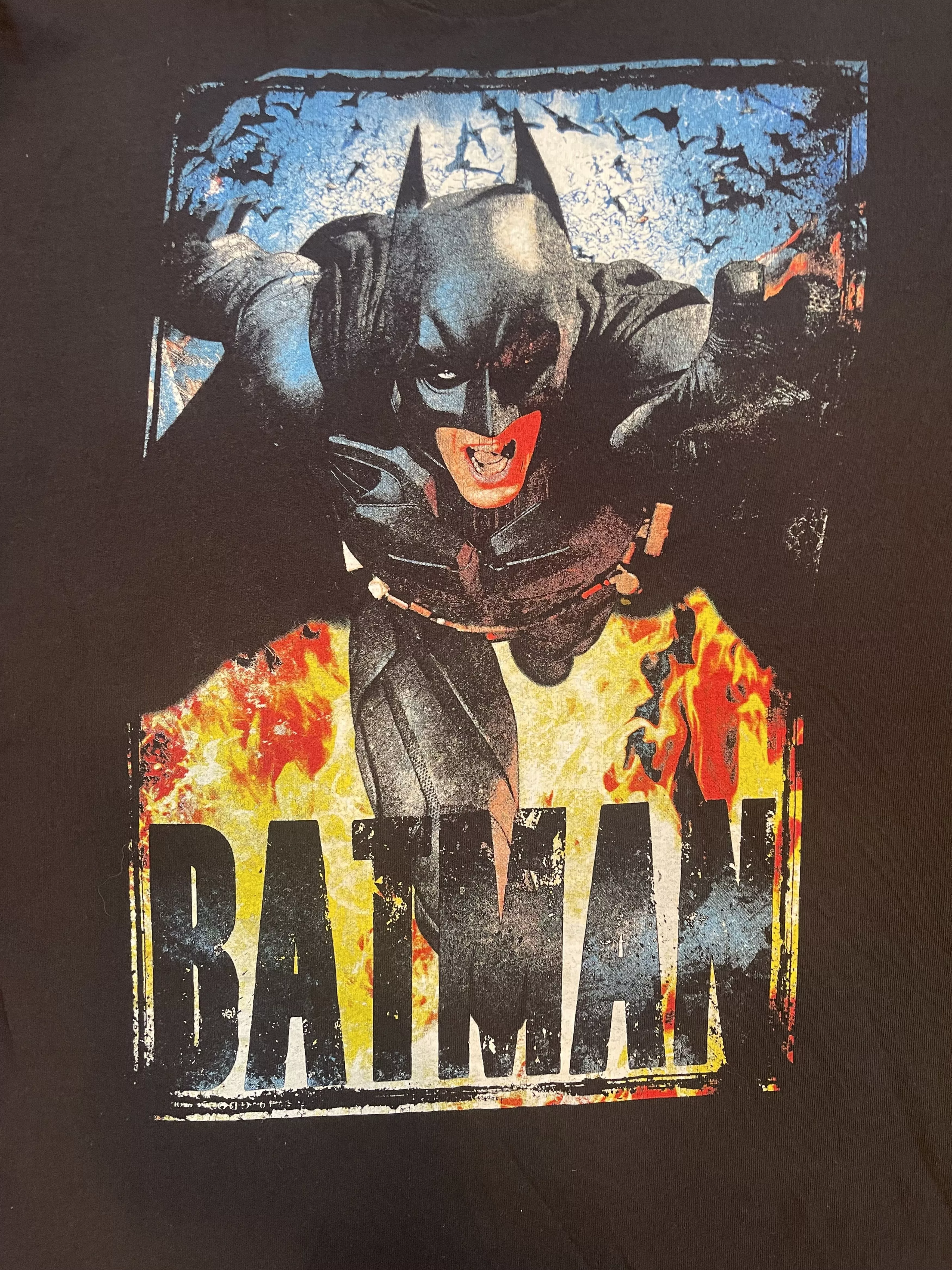 DC Comics Short Sleeve T Shirts DC Comics × Vintage 2008 Batman: The Dark Knight Movie Promo T-shirt Black