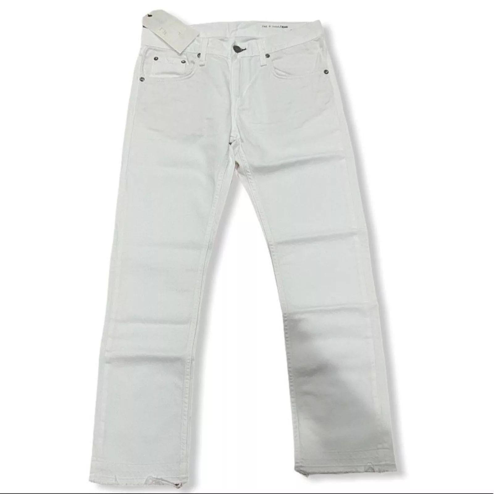 Rag & Bone Jeans RAG & BONE Aged Release White Raw Hem Skinny Jeans Sz 25