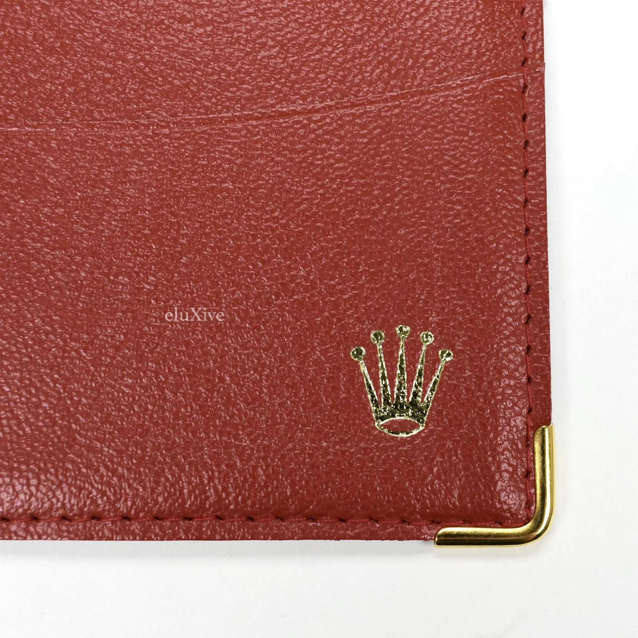 Rolex Wallets Rolex Red Leather Crown Logo Card Holder Wallet