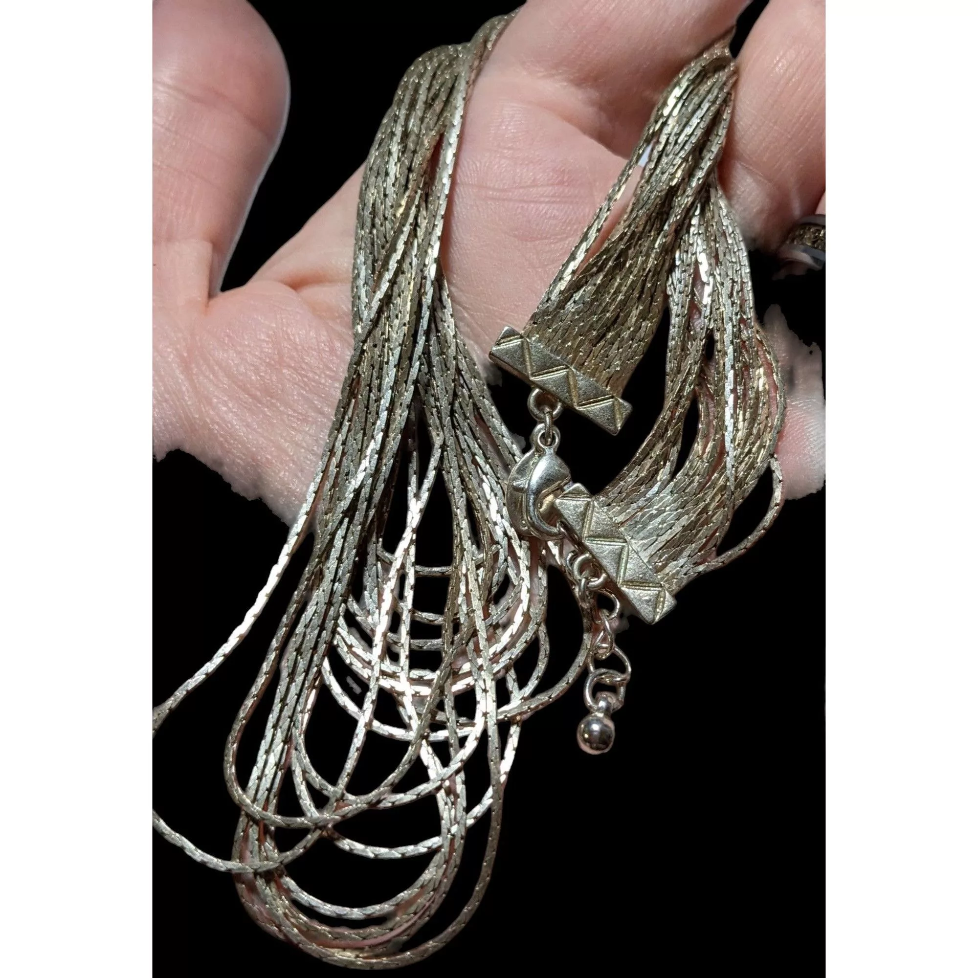 Express Necklaces Express Multilayer Silver Chain Necklace