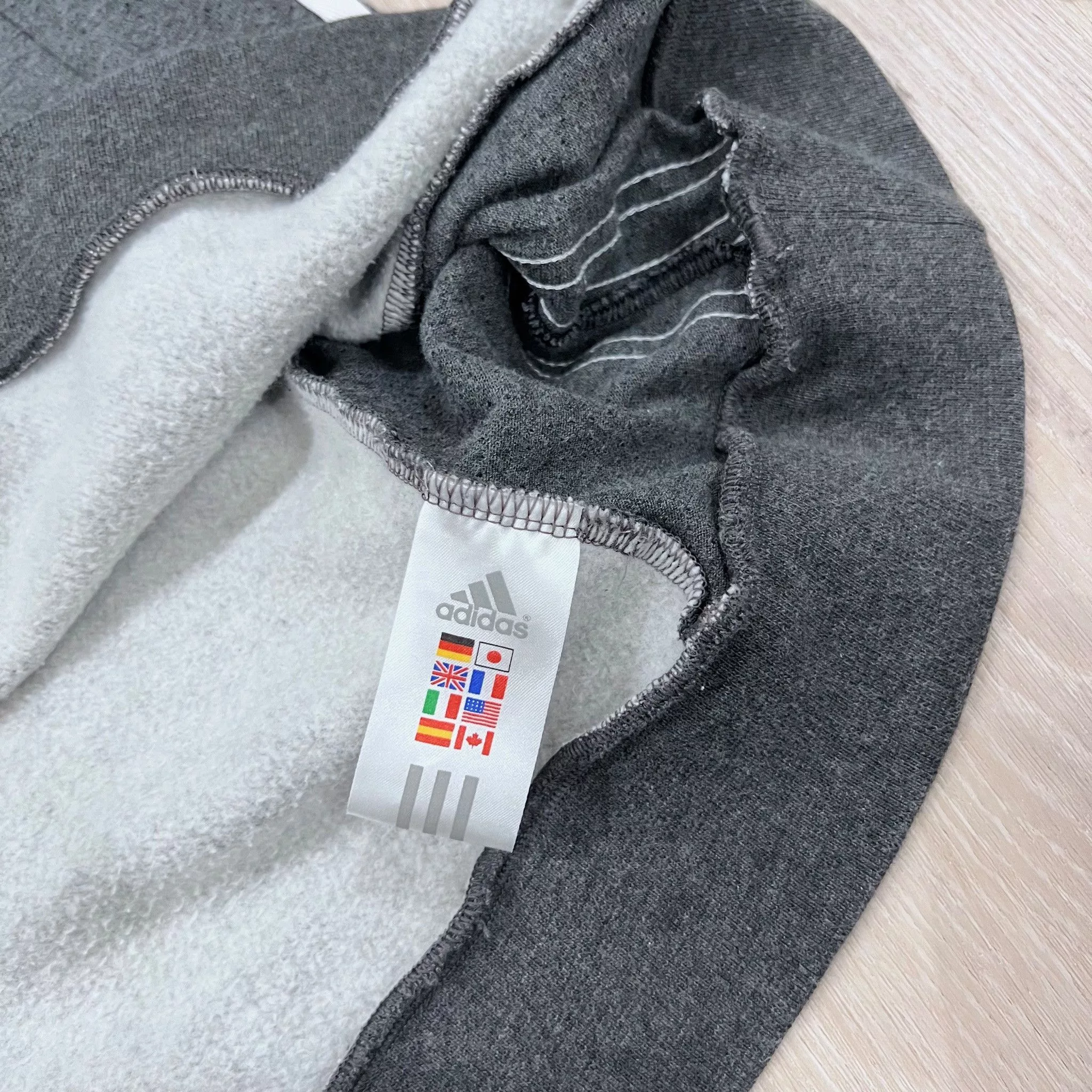 Adidas Sweaters Knitwear Adidas Patch Logo Front Three Stripes on Sides Body Sweater Gray